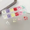 12 Rejillas Joyería para Uñas Resina Pequeña Fresca Mezclada Flor de Cinco Pétalos Color Caramelo Macarrón Flor Joyería Estéreo para Uñas