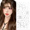 Adesivos de glitter para o rosto de Halloween, adesivos faciais para maquiagem de cosplay, maquiagem de festa, tatuagens temporárias, decorações de fantasia de Halloween, adesivos de rosto
