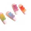 Arte de Unha Degradê Imitação Ursinho Gummy Decoração 3D Resina Gelatinosa Acessórios Adesivos de Unha Strass Atacado