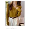 Tricô Básico de Gola V Manga Longa para Mulheres 2025 Primavera & Outono Novo Estilo Coreano Fashionável Elegante Tricô Interno de Alta Qualidade
