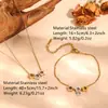 Collar Pulsera de Acero de Titanio Corazón Estrella Transfronterizo, Pulsera de Acero Inoxidable de Lujo Ligero Moda Corazón Estrella Tricolor para Mujer