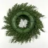 Nueva Corona Navideña Artificial de Pino y Ciprés Transfronteriza, Agujas de Pino Artificiales y Plantas Verdes, Decoraciones Navideñas para Ventanas, Colgantes para Puertas de Casa