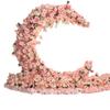 Arreglo floral artificial de alto nivel con flores rosas para bodas, arco de luna para bodas, flores para bodas