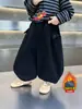Ropa de Invierno para Niños Botón Triangular de Terciopelo Pantalones Casuales Estilo Coreano Mono Infantil Pantalones de Linterna Sueltos de Terciopelo Pantalones para Bebé