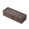 Fábrica de OrigenCaja para Gafas con Tapa abatible de Madera de Nogal Compartimentos Múltiples Caja de Almacenamiento con Pantalla Transparente Caja Antigua Bodhi