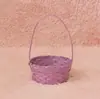 Oq5M Bolsita de Paja Rattan Pastoral para Niños Cesta de Flores Cesta para Recolectar Frutas Azul Huevo Accesorio de Baile Decoración