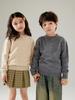 Gola redonda infantil 100% lã pura masculina e feminina estilo coreano suéter da moda pulôver top de malha