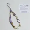 Diseño Original Ins Lodo de Taro Pop Color Cálido Suave Cadena para Colgar Teléfono Móvil DIY Hecha a Mano con Cuentas Cadena para Colgar Cámara CCD