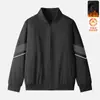 Moletom de Veludo com Gola Alta Masculino Outono e Inverno Casual Jaqueta Esportiva Jaqueta para Jovens e Meia-Idade Cardigan Solto com Zíper Roupa Externa