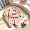 Conjunto Nuevo para Niñas 2026 Estilo Coreano Bonito Celebridad de Internet Infantil Elegante Casual Deportivo Sudadera con Capucha Pantalones Conjunto de Dos Piezas a la Moda