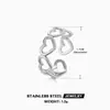Moda Europea y Americana Estilo Ins Anillo de Acero Inoxidable Elegante Popular Versátil Geométrico Corazón Chapado en Oro de 18 Quilates Anillo Abierto para Mujer