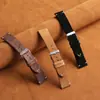 Pulseira de Relógio de Camurça Costurada à Mão com Linha Pulseira de Camurça Macia Couro Genuíno para Homens e Mulheres 14/16/18/20/22mm Estoque Disponível