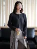 Nuevo suéter de lana Loufu estilo japonés urbano para otoño e invierno, cuello redondo, con botones de presión metálicos, top casual cómodo para mujer