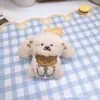 Chaveiro de Pelúcia de Cachorro de Óculos Pingente para Mochila de Estudante Pingente de Bolsa de Boneca Cartoon Decoração de Roupa