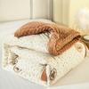 Colcha de Veludo de Feijão Quente de Algodão Lavado para Acalmar o Sono Colcha de Inverno Simples Colcha de Primavera e Outono Dupla Colcha de Inverno Espessa