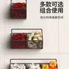 Estante de almacenamiento de cocina para cebolletas, jengibre y ajo Estante de especias de pared Caja de almacenamiento de jengibre y ajo Cesta para verduras con drenaje de pared sin perforaciones