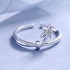 Anillo de estrella de cinco puntas en plata de ley S925 con microincrustaciones de diamante y circonita, pulsera de estilo coreano, elegante y popular, joyería para mujer.