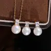 Acessórios DIY Brincos de Tarraxa com Pérola em Prata Esterlina S925 Pingente Base Vazia Quadrada Simples Brincos com Diamante Único Conjunto de Pingente de Colar 7-12