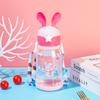 Vaso de plástico de dibujos animados con pajita para niños, creativo, lindo, deportivo, portátil, con correa para bebé, taza de agua
