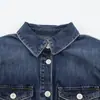 Venta al por mayor de ropa para mujer estilo europeo y americano transfronteriza ins nuevo otoño 2026 minivestido de mezclilla con hombreras acolchadas 2569280