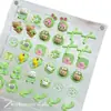 Liga Verde Cor Fofa Urso Laço Garra de Gato Borboleta Flor DIY Pulseira de Mão com Contas Material