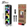 Sing-E Cjqs-9831 Nova Caixa de Som para Festa Luz LED Bluetooth Sem Fio Portátil