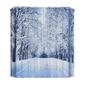 Cortina de Chuveiro Floresta de Inverno Árvores da Floresta Nevada Céu Crepuscular Arte em Aquarela Tecido Decoração de Banheiro Impressão Digital Banho