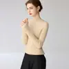 Baicai Terciopelo 100% Cachemir Estilo Nuevo Primera Línea Ropa Lista para Usar Tejido de Punto Punto Acanalado Corte Ajustado Casual Versátil