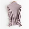 Nova Lã Acrílica Aquecedora de Seda de Amoreira Forrada com Lã Nervurada Nutritiva para a Pele Roupa Íntima Térmica Multicolorida Camiseta Base Feminina Roupa Quente
