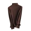 Nova Lã Acrílica Aquecedora de Seda de Amoreira Forrada com Lã Nervurada Nutritiva para a Pele Roupa Íntima Térmica Multicolorida Camiseta Base Feminina Roupa Quente