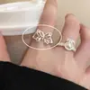 Anillo de Plata de Ley 925 Simple Dulce Fresco Flor Otoño Invierno Nuevo Anillo para Mujer ins Sensación de Alta Gama Anillo de Junta Abierta Ajustable