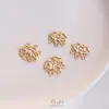 Banho de Ouro 14K Galvanizado Xiangyun Ruyi Flor de Ameixa Janela Dupla Pendurada Conexão Acessórios Feito à Mão DIY Pulseira Brincos Grampo de Cabelo Pingente