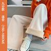Pantalones de Pana de Pierna Ancha Otoño e Invierno 2025 Forrados de Felpa Engrosados Sueltos de Cintura Alta Pierna Recta Largos Estilo Casual Japonés y Coreano