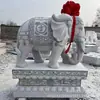 Par de Elefantes de Pedra Granito 1,8m Elefantes de Pedra Auspiciosos para Entrada de Estabelecimentos Comerciais para Atrair Riqueza Enfeites de Animais