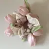 Goma para el Cabello Estilo Jardín de Capullo de Tulipán de Primavera, Pétalos Rosas, Cuerda para el Cabello Estilo Francés Dulce y Suave, Accesorio para el Cabello para Mujeres