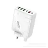 Carregador de Celular Estilo Mecha Europeu e Americano Transfronteiriço Multi-Porta 4 USB + 2C Cabeça de Carregamento Rápido 5V3A Cabeça de Carregamento Nitreto de Gálio