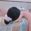Grampo de Cabelo Laço de Renda Rosa Doce para Mulheres, Acessório de Cabelo de Cetim Estilo Princesa Lolita, Presilha Lateral para Cabelo