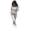 Outono e Inverno Novo Aliexpress Roupas Femininas Amazon Moda Europeia e Americana Casual Moletom com Capuz Manga Longa Conjunto Esportivo com Alta Elasticidade