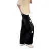 Jeans Retro Americano Estampado com Letras para Homens e Mulheres, Novo Estilo Outono, Calça Versátil de Perna Reta Solta, Perna Larga, Comprimento até o Chão