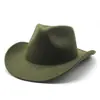 Chapéu de cowboy grande estilo europeu e americano chapéu de lã monocromático chapéu de aba larga para homens e mulheres chapéu de viagem ao ar livre vendas diretas da fábrica