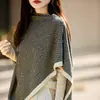 Nuevo Elegante Estilo Coreano Ondulado Habitación con Aire Acondicionado 100% Lana Tejido Chal Primavera y Otoño Exterior Cálido Cárdigan Chal Grande