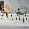 Cadeira de Jantar de Plástico para Exterior Moderna Minimalista Casa de Hóspedes Varanda Poltrona Empilhável Escritório Cadeira de Reunião Estilo Europeu