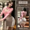 Lencería Erótica Xianyi Puro Deseo Ceñido a las Caderas Seductor No Quitarse Sexy Uniforme de Secretaria Ol Estilo Abstinencia Conjunto para Busto Pequeño 987