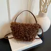 Bolso Retro de Lana de Cordero Otoño Invierno para Mujer 2026 Nuevo Versátil Lindo Bolso Cubo Hombro Único Cruzado Pequeño