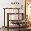Soporte de exhibición de joyería, caja de almacenamiento de escritorio de madera maciza para pulseras, collar, pulsera, reloj, brazalete, accesorios, organizador de cuentas budistas