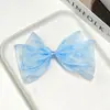 Diadema DIY de Organza Estampada de Mariposa para Niña con Borlas Overlockadas y Moño de Perlas, Accesorios para Bolsas de Muñecas y Ropa