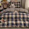 Conjunto de Roupa de Cama Estudantil Super Macio 100% Algodão para Dormir Nu, Conjunto de Três Peças para Estudantes, Cama de Solteiro, Cama Elástica, Conjunto de Quatro Peças 100% Algodão para Dormitório