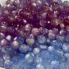 8/12mm Contas Redondas de Resina de Princesa Sereia Contas Degradê Furo Reto Contas Lisas Material para Miçangas DIY Acessórios de Contas Soltas