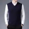 Novidade Outono/Inverno 2026: Colete de Lã Pura Engrossado para Homens, Colete Tricotado 100% Lã Pura, Disponível para Dropshipping