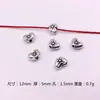 Acessórios de joias de liga DIY transfronteiriços 100 por pacote de contas soltas com contas material para pulseira colar Contas em formato de coração de prata Xizang